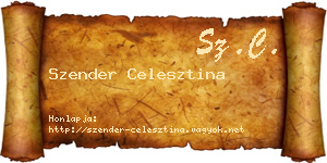 Szender Celesztina névjegykártya